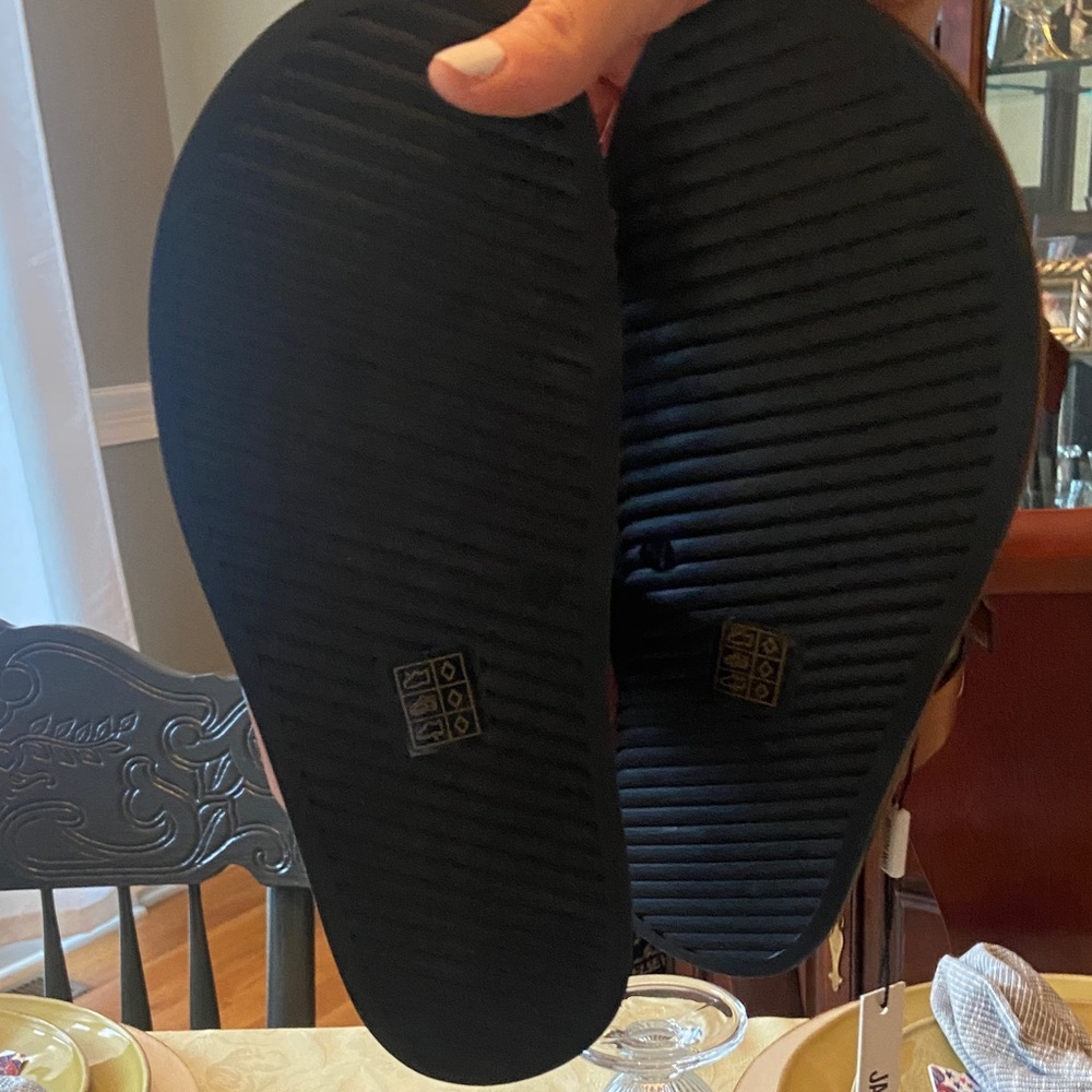 Jason Wu Rhonda Double Gold Buckle Slide Sandals - Picture 6 of 6